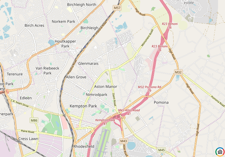 Map location of Kempton Park